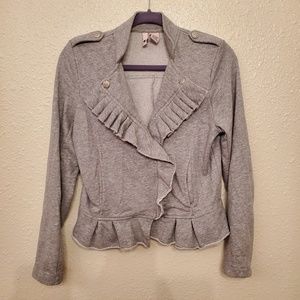 Stella Starr ruffled zip up sweater